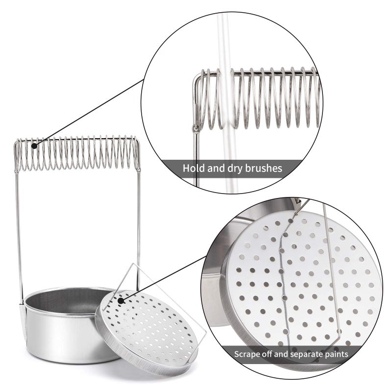 MyLifeUNIT Portable Artist Brush Washer, Paint Brush Cleaner with Wash Tank & Removable Screen - Image 2